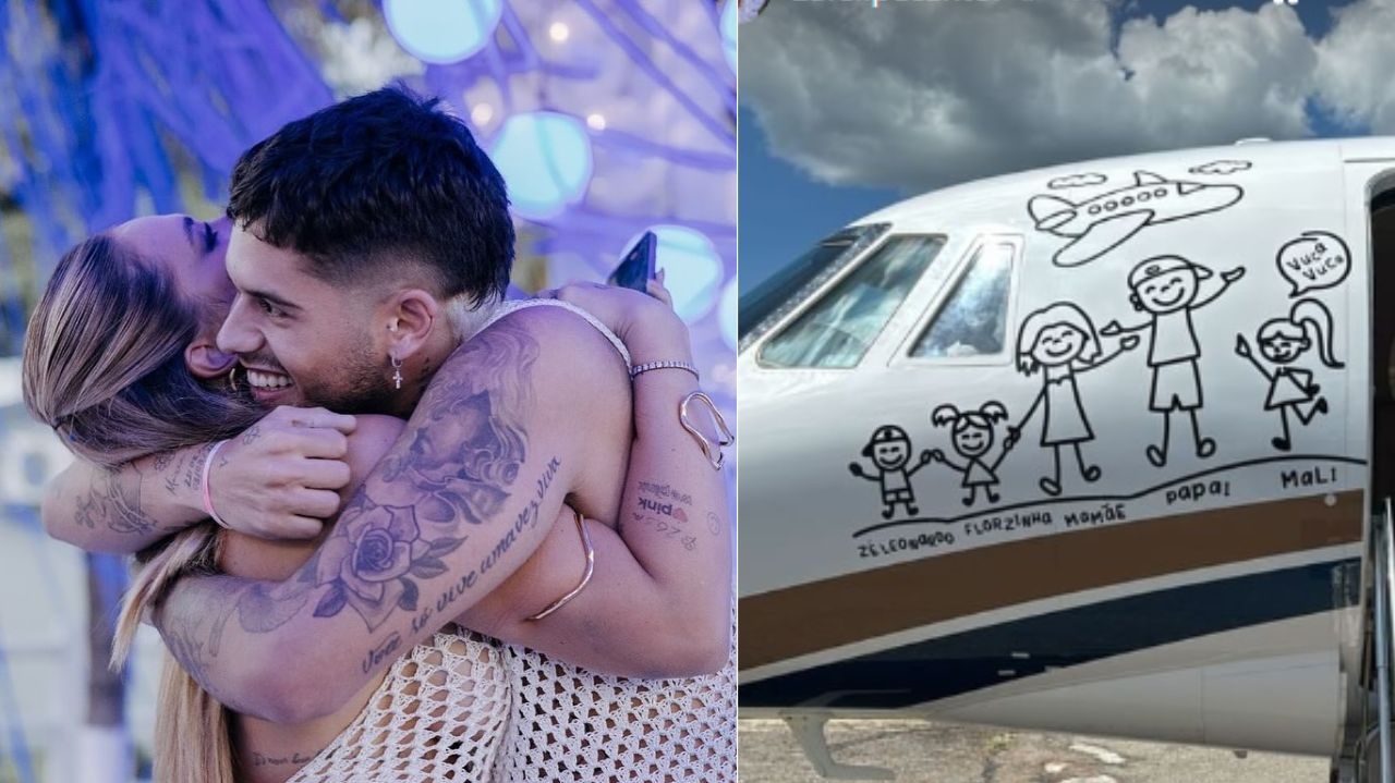 Zé Felipe inclui ilustração do terceiro filho em jatinho particular
