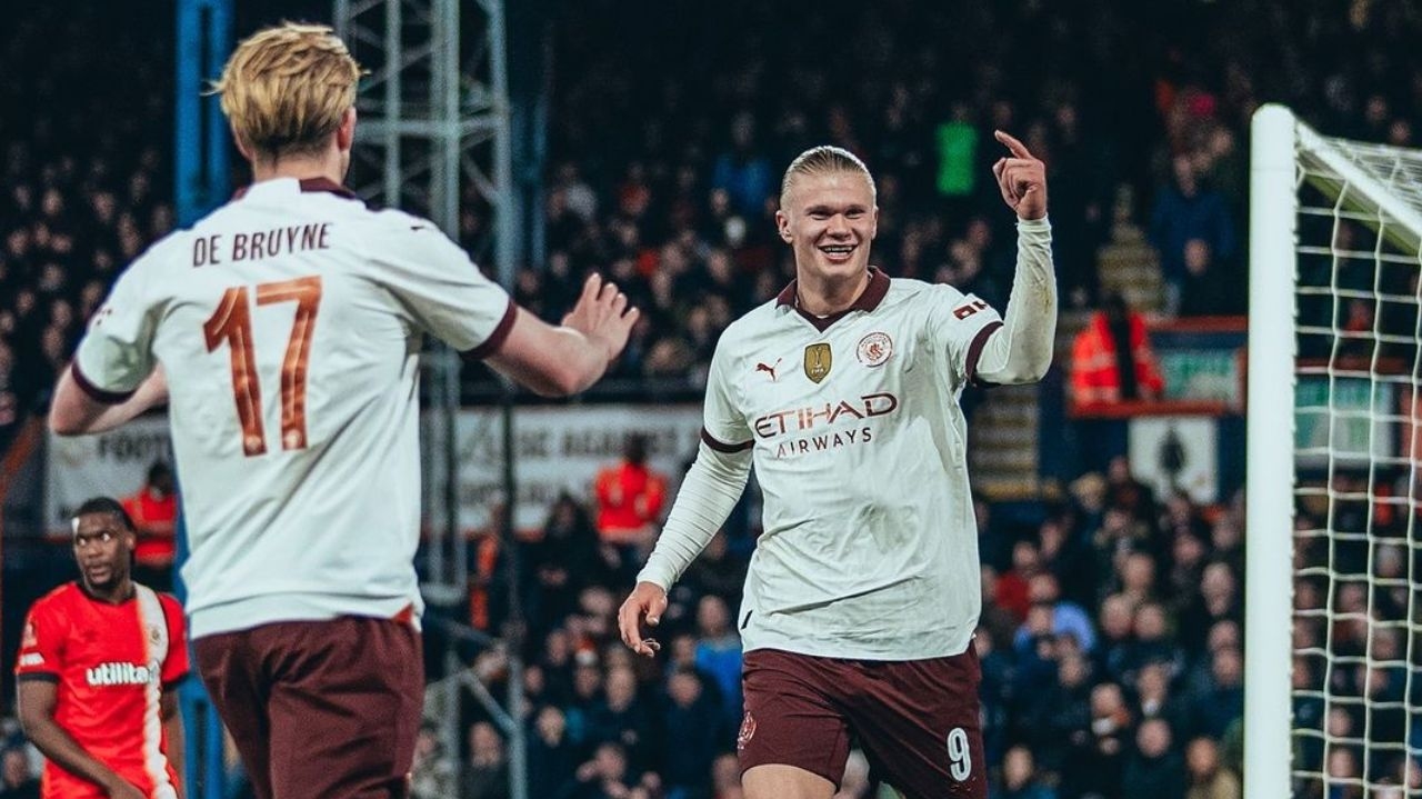 Haaland e De Bruyne brilham em jogo impecável do Manchester City pela Copa da Inglaterra