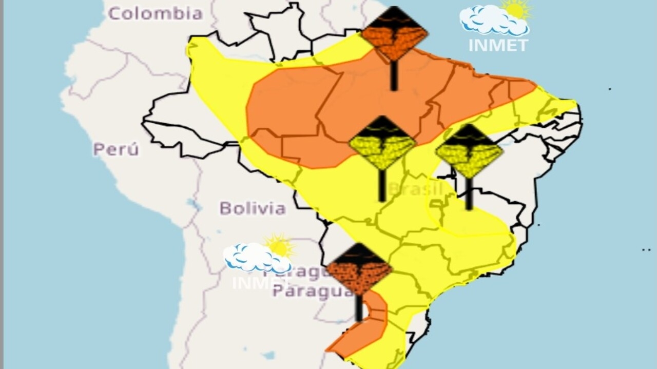Instituto Nacional de Meteorologia emite alertas sobre fortes chuvas em todo o Brasil
