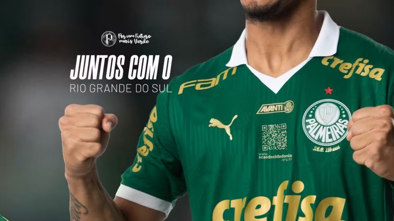 Palmeiras destinará renda do jogo contra Athletico-PR para vítimas das chuvas no RS