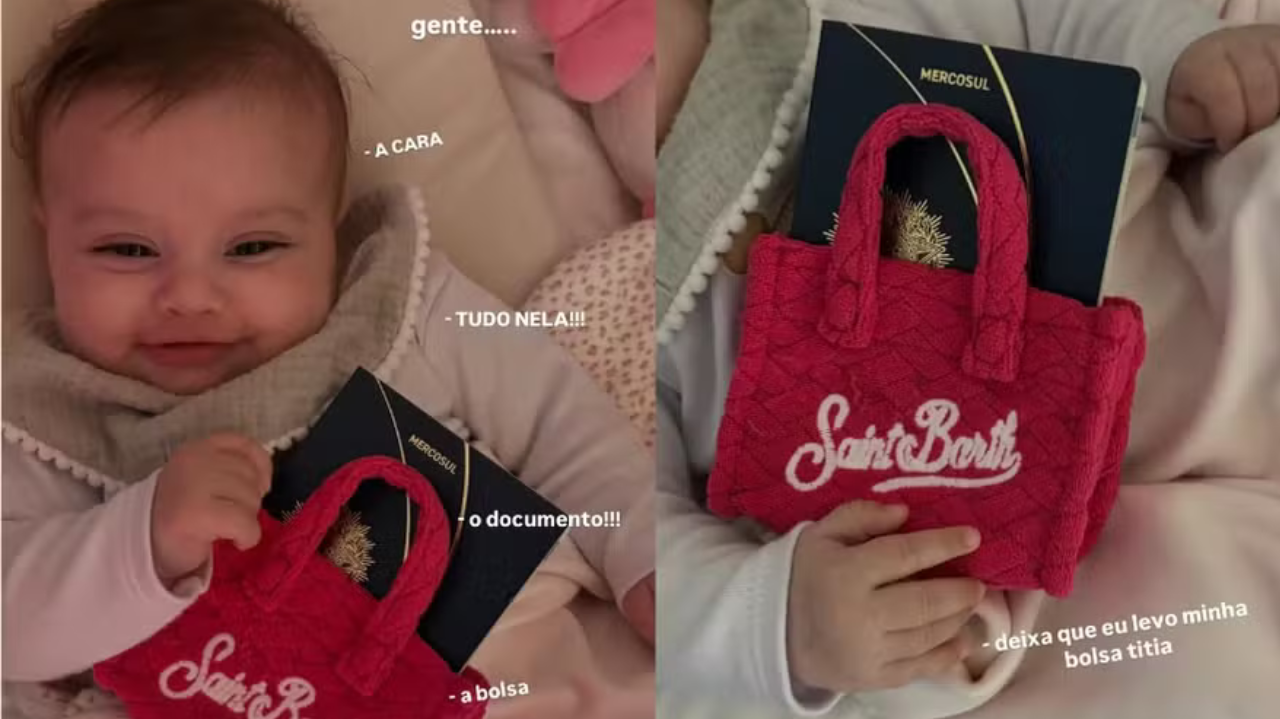 Helena, filha caçula de Neymar, ganha seu primeiro passaporte aos três meses de vida