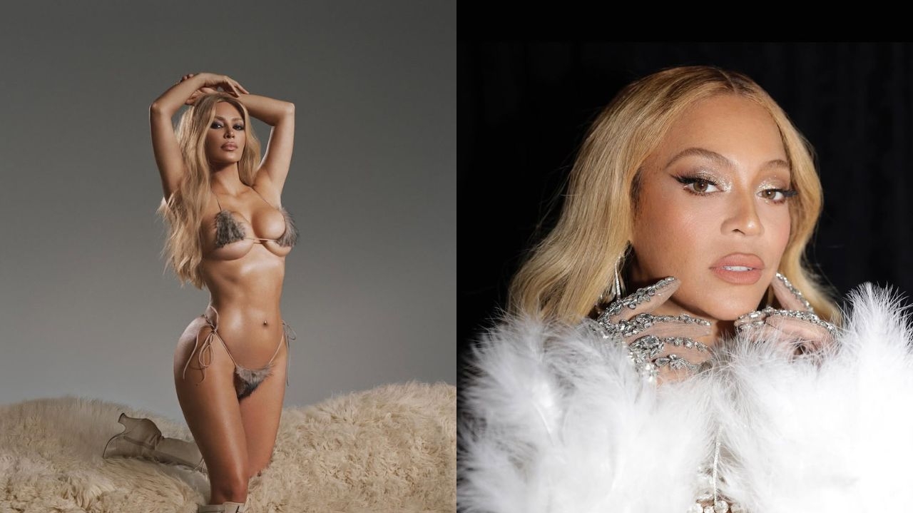 Kim Kardashian posa de mini biquíni sintético e internautas a confundem com Beyoncé