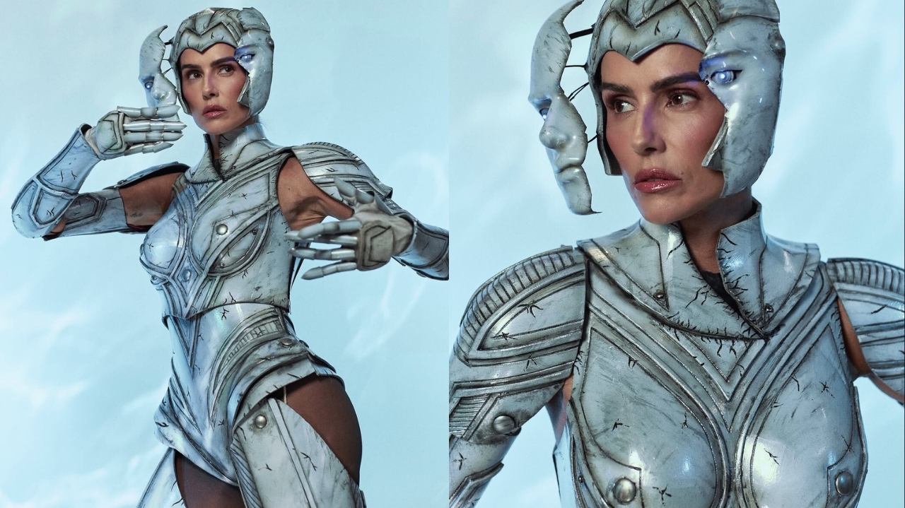 Deborah Secco encerra desfile de Dario Mittmann com look futurista no SPFW