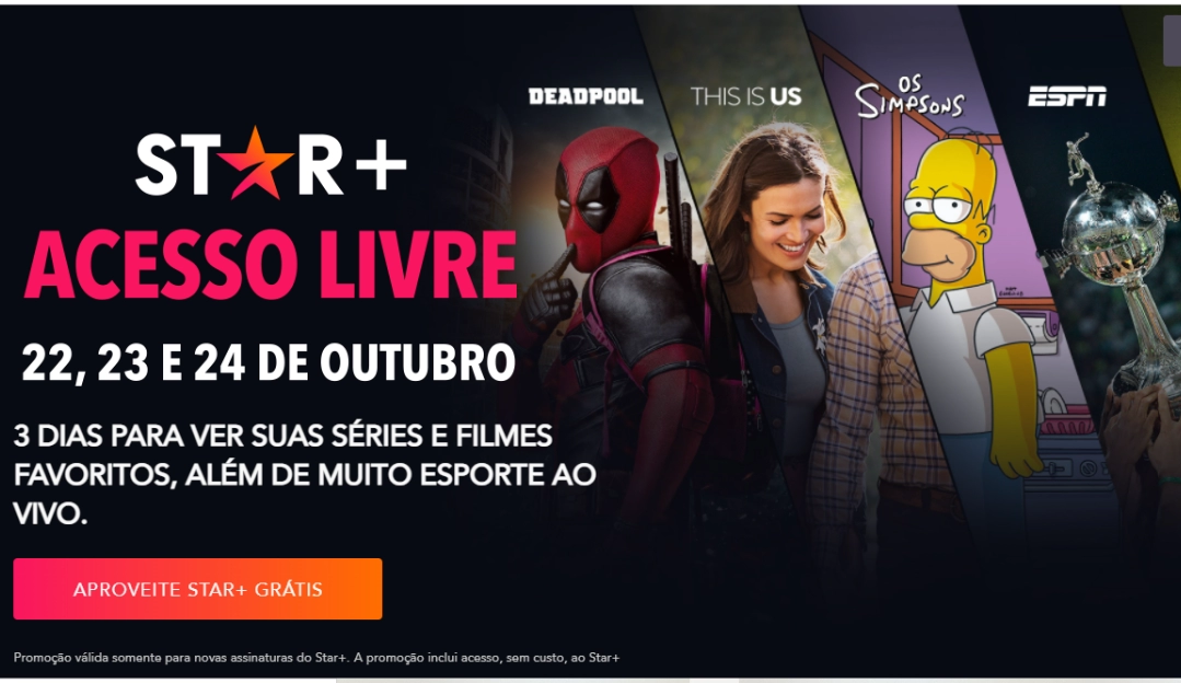 Star+ está com acesso gratuito até o dia 24