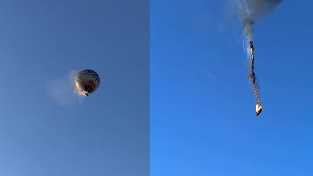 Momento da queda do balão | Reprodução/Instagram/@praianorte_news