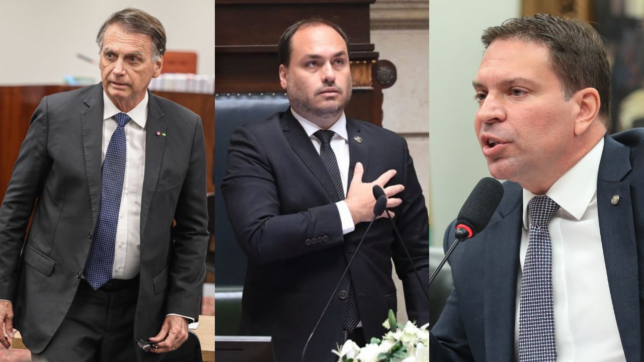 Jair Bolsonaro, Carlos Bolsonaro e Alexandre Ramagem | Reprodução/Valter Campanato/Lula Marques/Agência Brasil/Instagram/@carlosbolsonaro