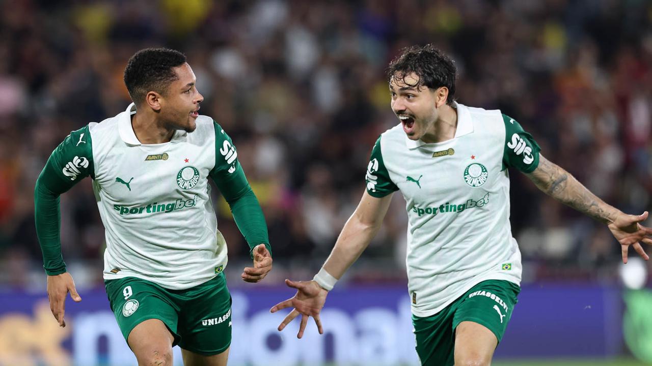 Maurício e Vitor Roque marcaram os gols da vitória do Palmeiras contra o Fluminense | Reprodução | Cesar Grecco | Palmeiras