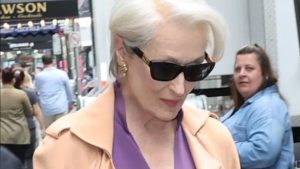 Meryl Streep aparece caracterizada em filmagens de “O Diabo Veste Prada 2”
