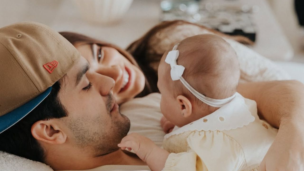 Luan Santana e Jade comemoram 7 meses da filha Serena