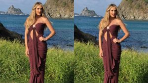 Rafa Brites aposta em look sofisticado para casamento em Fernando de Noronha