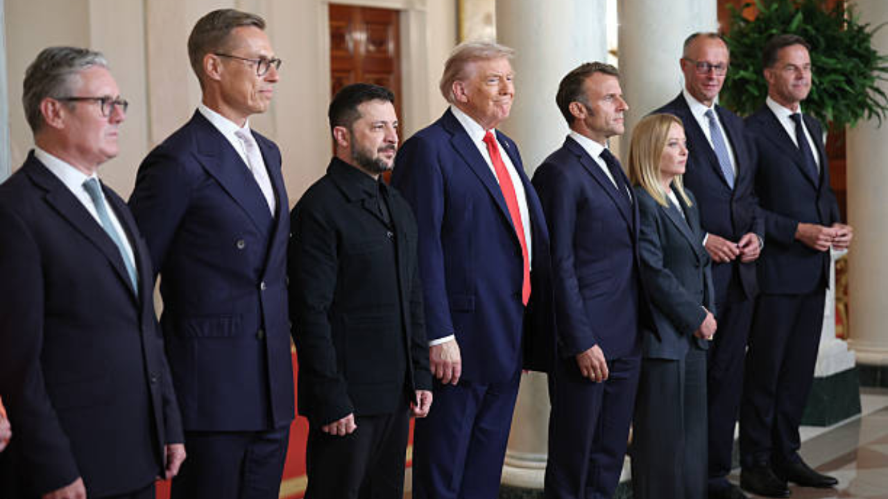 Reunião de Trump com os líderes europeus | Reprodução/Win McNamee/Getty Images Embed