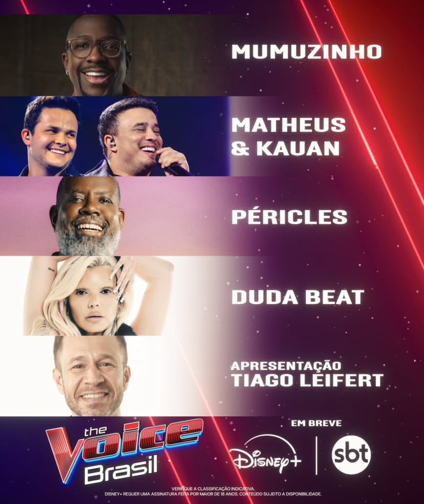 Novos técnicos do The Voice Brasil.