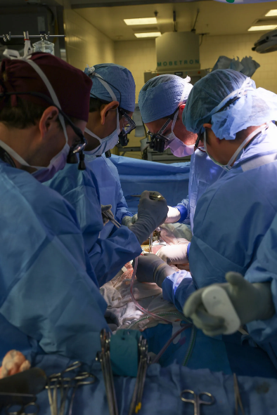 médicos com roupas azuis 