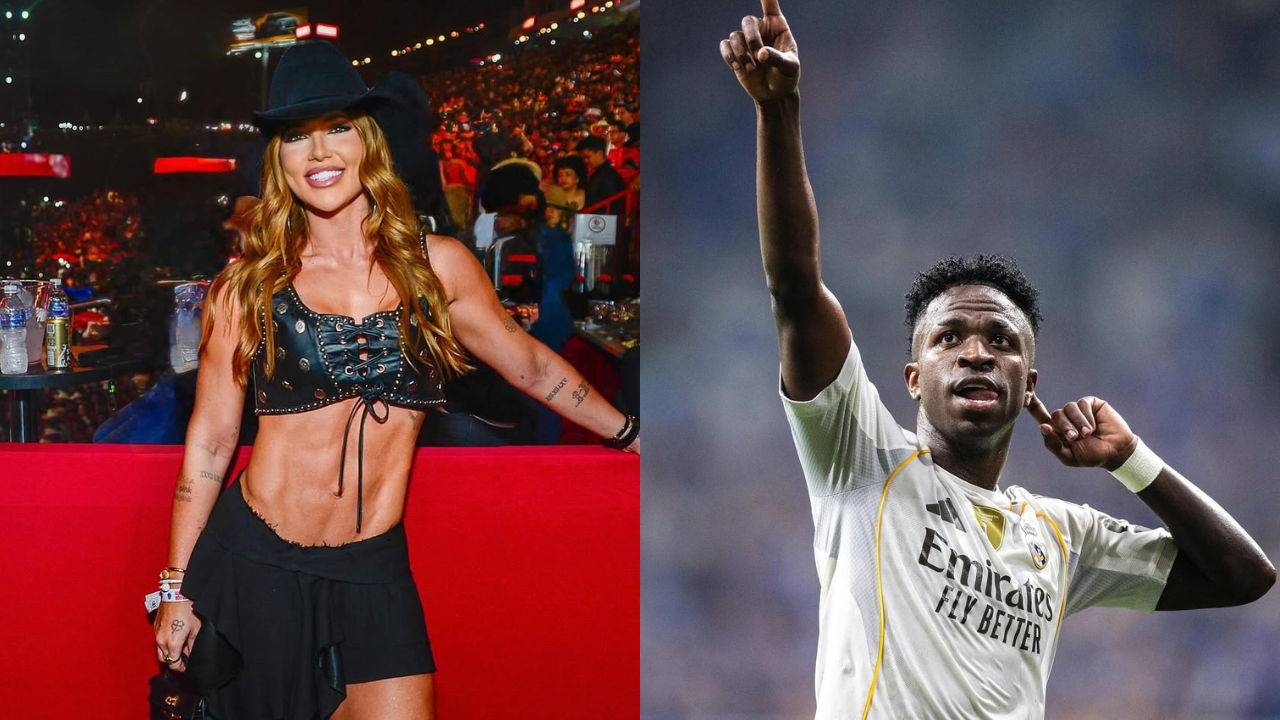 Virginia em Barretos ao lado de Vini Jr pelo Real Madrid | reprodução/Instagram/@virginia/@vinijr