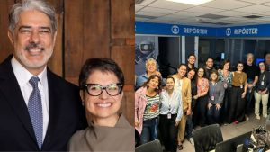William Bonner é recebido pela equipe do “Globo Repórter”