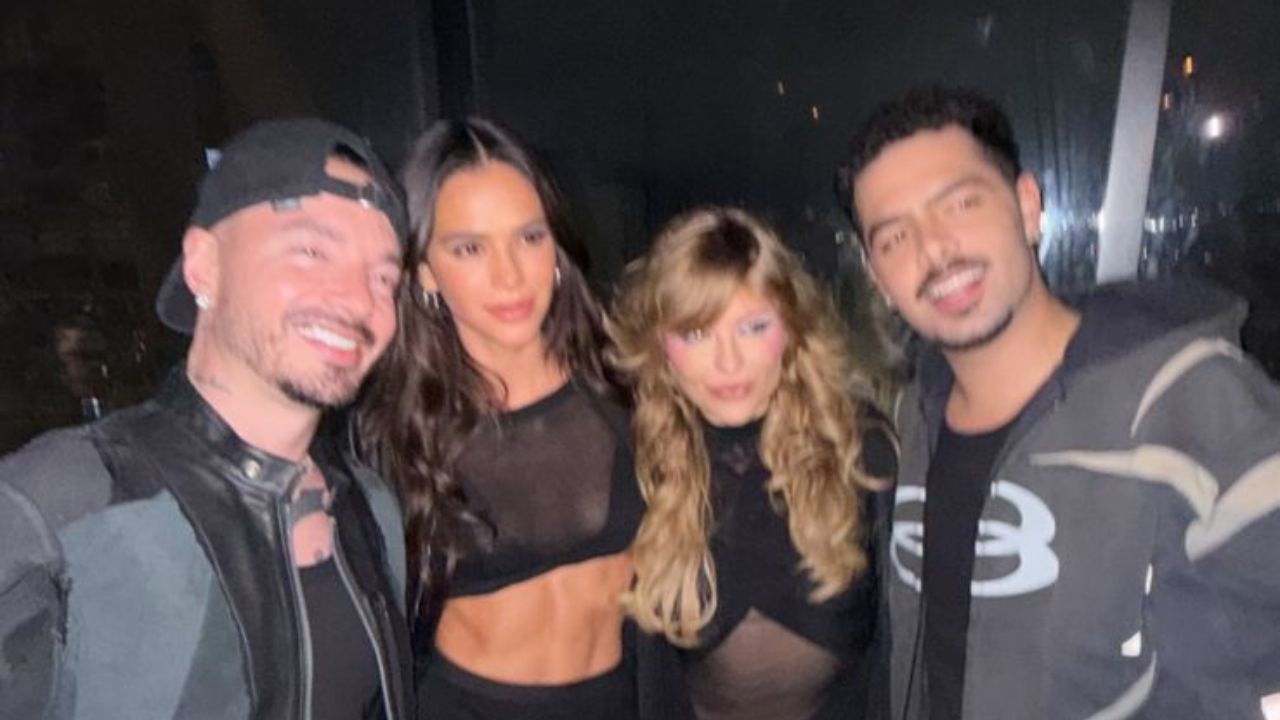 Luísa Sonza surge com J Balvin, Pedro Sampaio e Bruna Marquezine nos bastidores do The Town