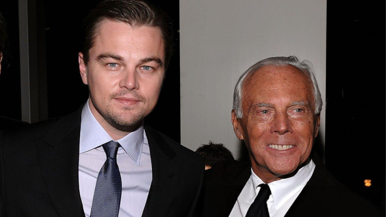 Leonardi DiCaprio com Giorgio Armani| Reprodução/Darren Walsh/Chelsea FC/ Getty Images Embed