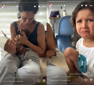 Zian observa a vacinacao do caozinho
