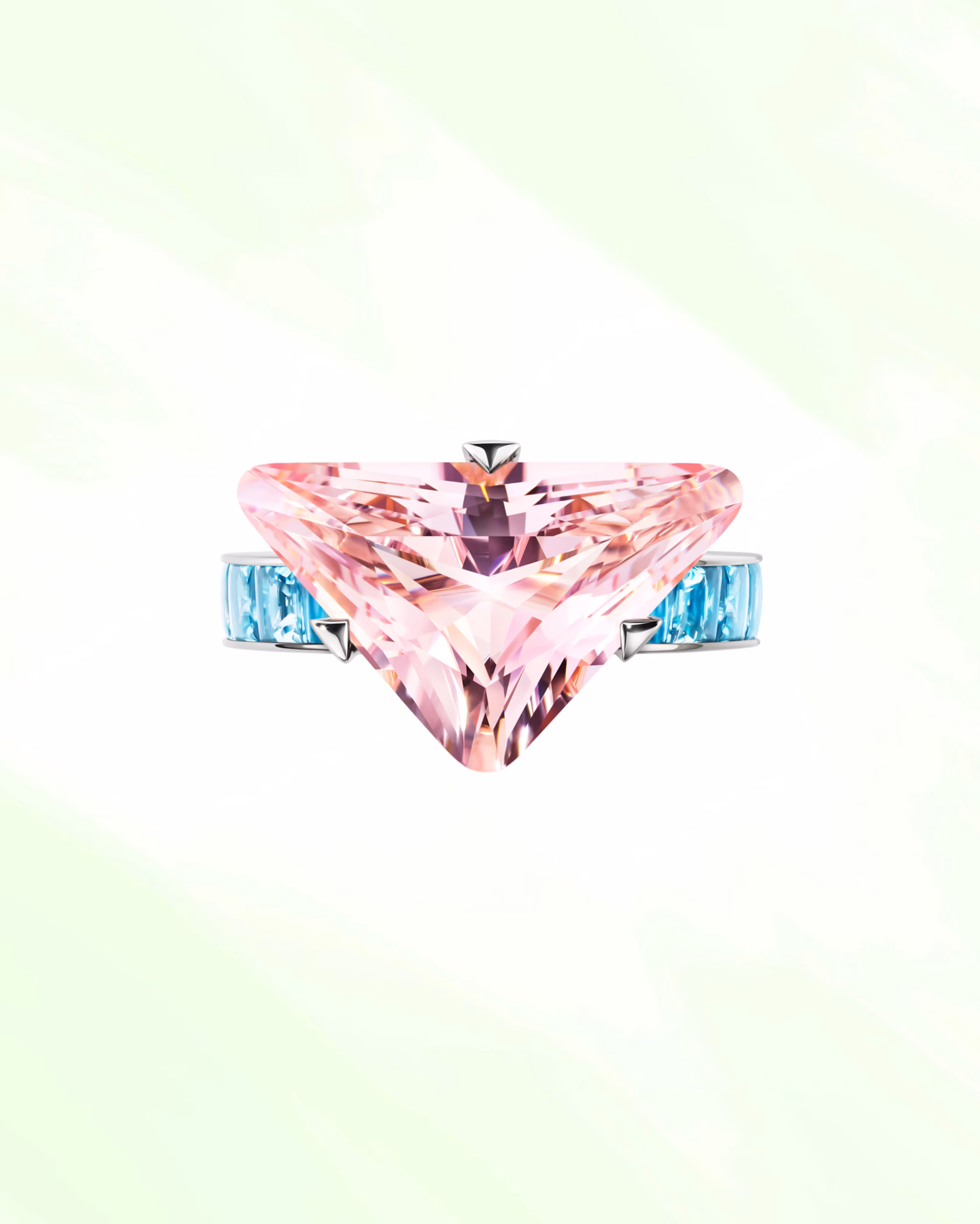 Anel rosa e azul
