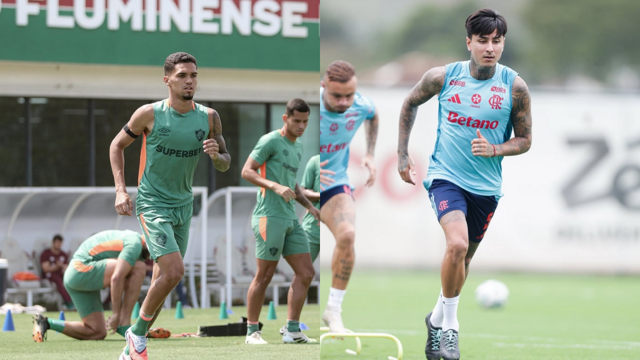 Atletas de Fluminense e Flamengo se preparando para as próximas partidas | Reprodução/Instagram/@fluminense/@flamengo