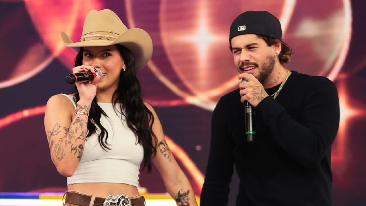 Ana Castela e Zé Felipe em programa de TV