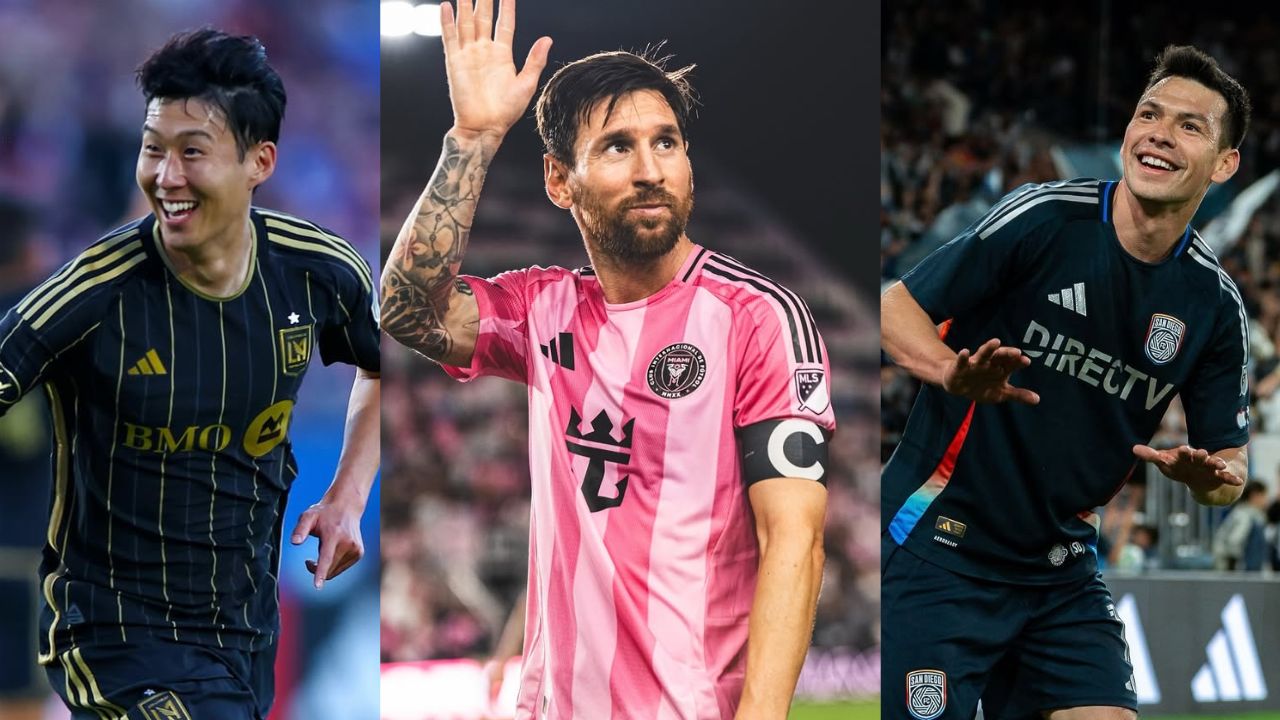Heung-Min Son, Lionel Messi e Hirving Lozano | Reprodução/Instagram/@lafc/@leomessi/@hirvinglozano