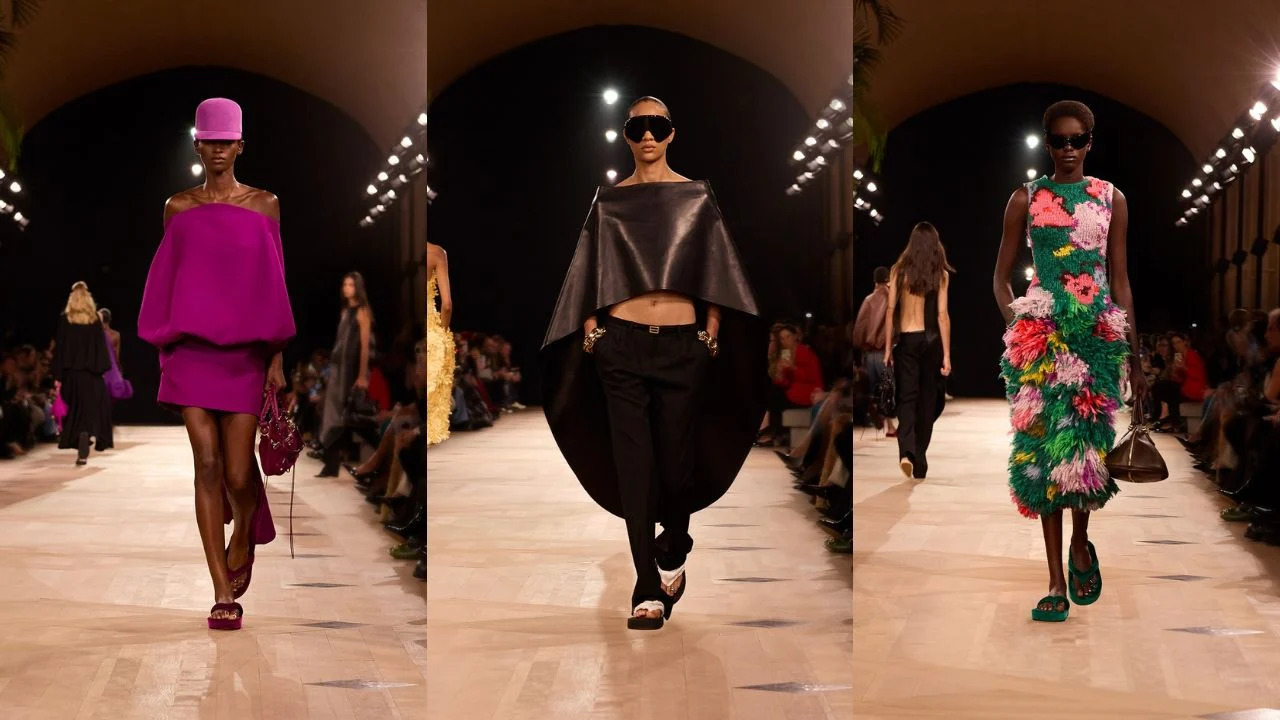 Modelos usam looks variados assinado por Pierpaolo Piccioli no desfile da Balenciaga | Reprodução/Instagram/@balenciaga