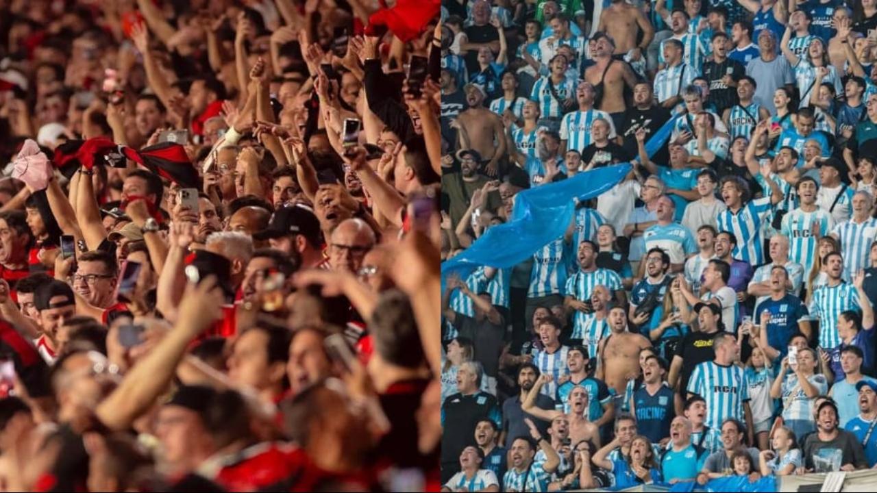 Torcidas do Flamengo e do Racing | Reprodução/Instagram/@flamengo/@racingclub