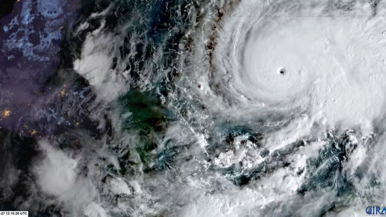 Furacão Melissa atingiu categoria 5 ao se aproximar da Jamaica | Reprodução/RAMMB/CIRA/AFP