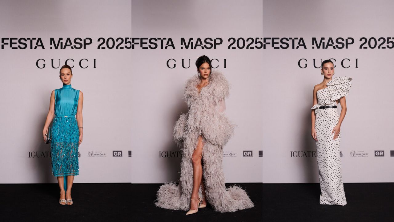 Mariana Ximenes, Bruna Marquezine e Lívia Nunes na Festa MASP 2025 | Reprodução/Leca Novo