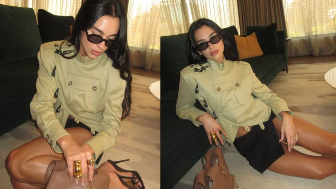 Dua Lipa posa em foto desposada