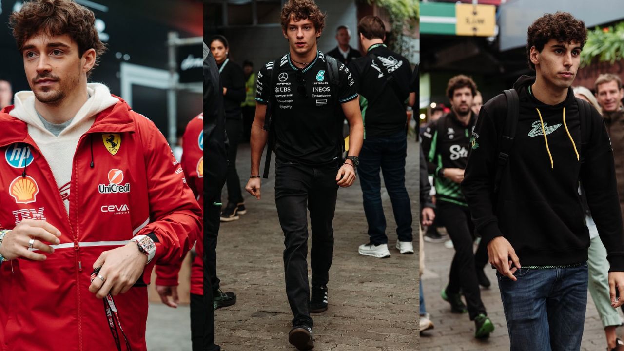 Charles Leclerc, Kimi Antonelli e Gabriel Bortoleto I Reprodução/Instagram/@f1