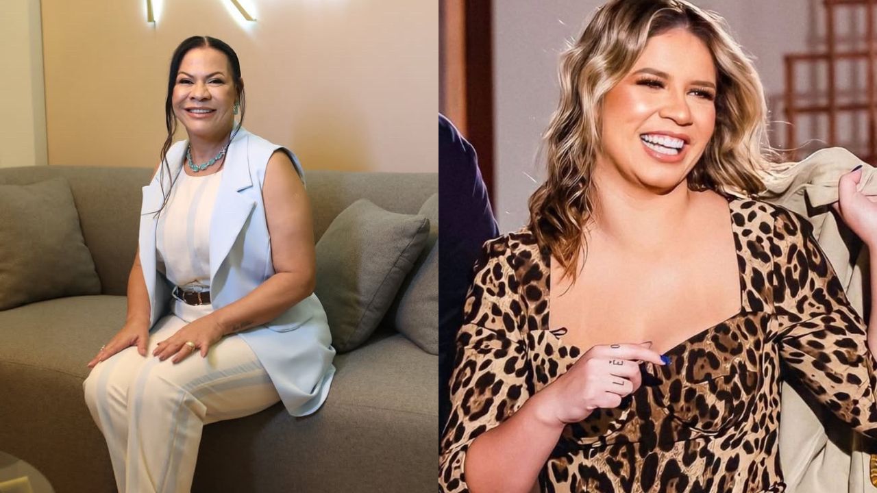 à direita, Dona Ruth; à esquerda, Marília Mendonça | Reprodução/Instagram/donaruthoficial