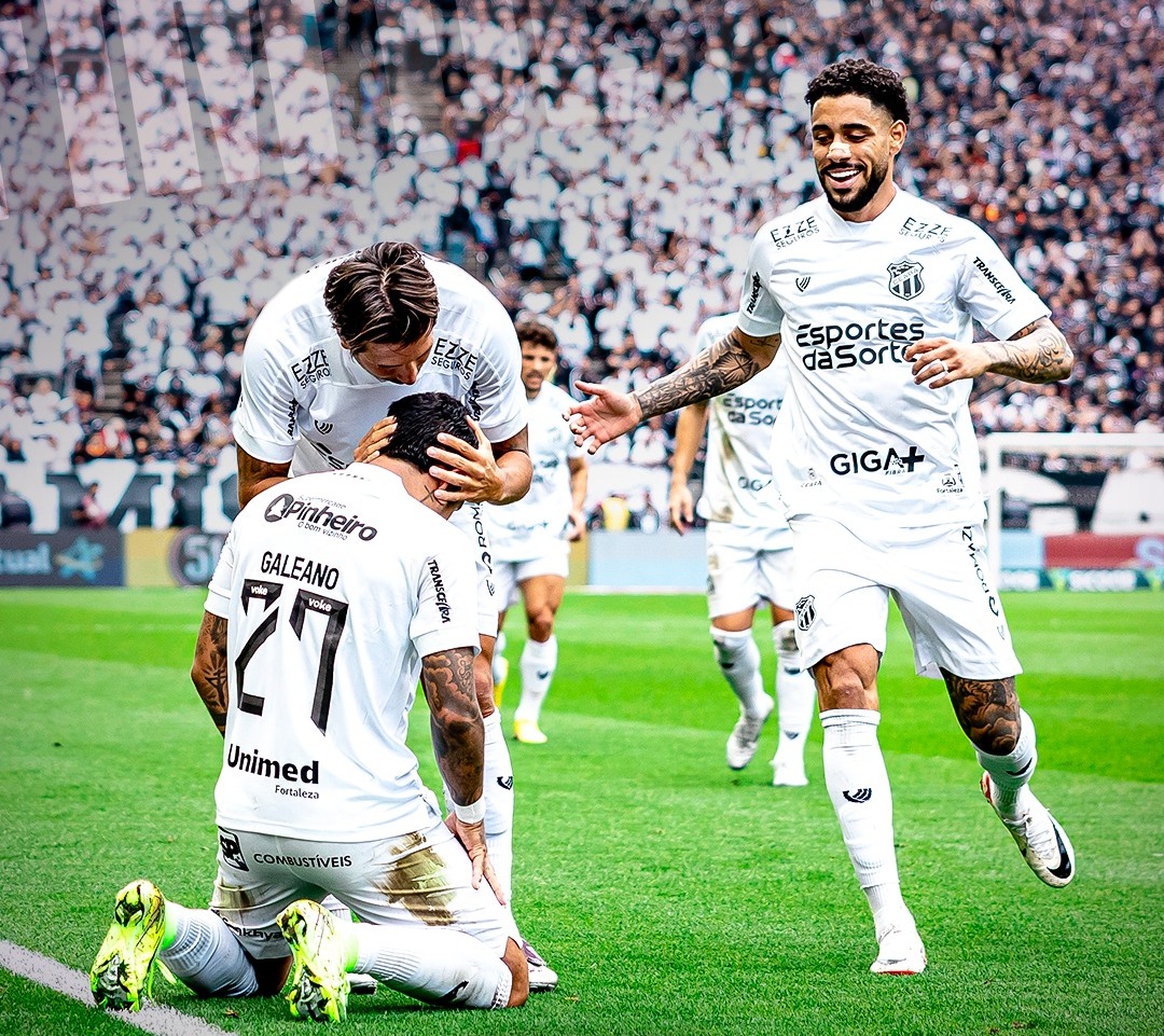 Jogadores do Ceará comemoram gol na Neo Química | Reprodução/Instagram/@Ceará SC/Gabriel Silva