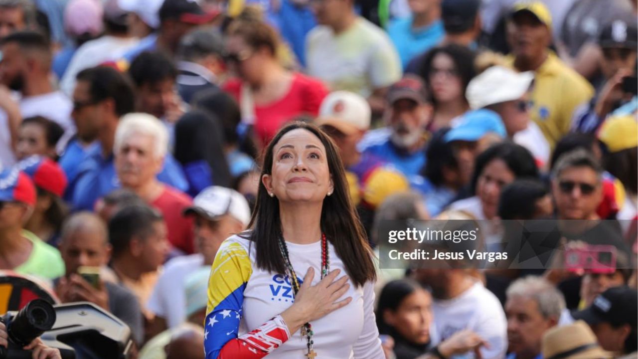 María Corina Machado | Reprodução/Jesus Vargas/Getty Images Embed 